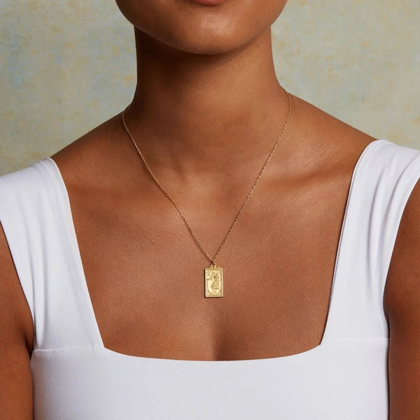 The Lover's Tarot Card Necklace by Chloe Caroline in Gold – Moonglow Jewelry